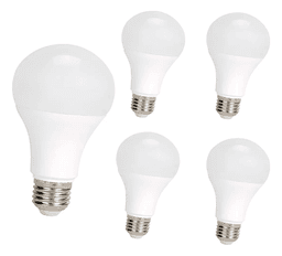 Pack 5 Ampolletas E27 9W 3000K Calido Blanco