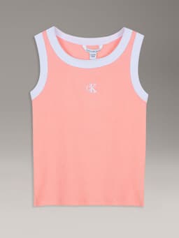 Polera Sin Manga Contraste Naranja Nina Calvin Klein Naranjo L