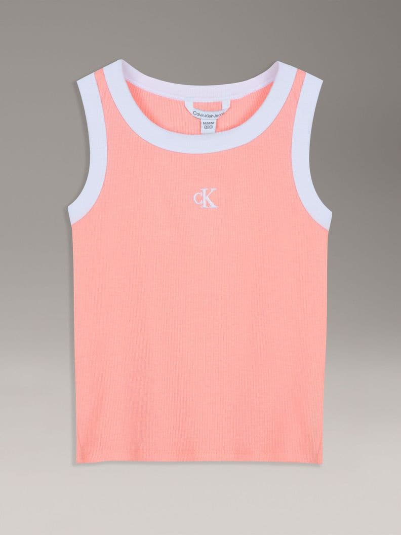 Polera Sin Manga Contraste Naranja Nina Calvin Klein Naranjo L