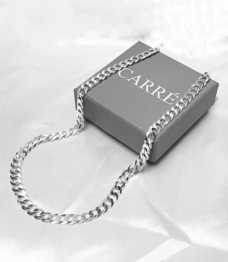 Cadena De Plata 925 Grumet Gruesa Para Hombre Plateado