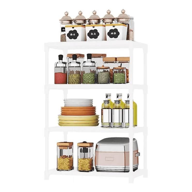 Estante Organizador Cocina Multiuso 4 Niveles Ruedas 86x44cm Blanco