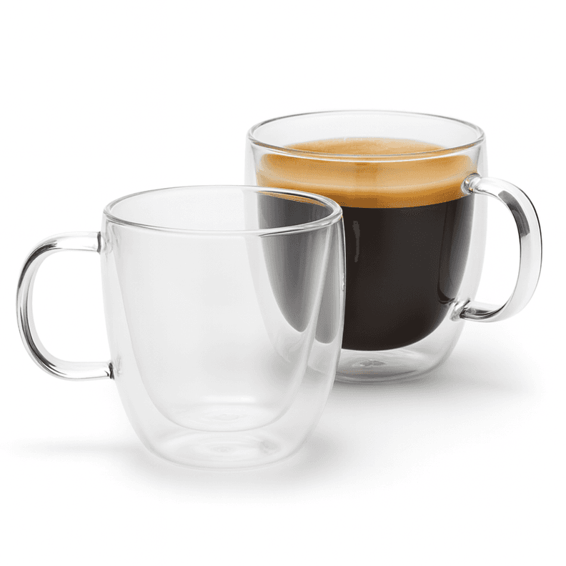 Pack 2 Tazas Vidrio Para Expresso Cafe Te Multiuso 150 Ml