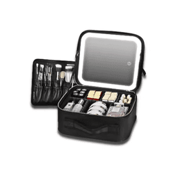 Cosmetiquero Organizador De Maquillaje Viaje Espejo Luz Led
