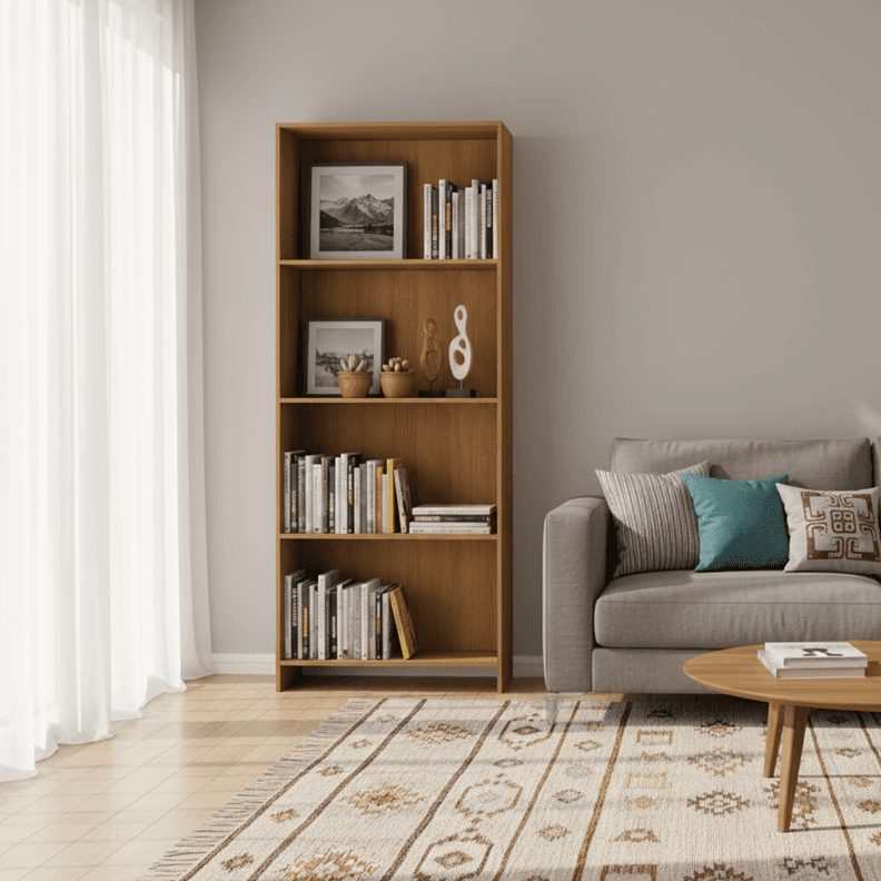 Librero Color Natural 164x57x27cm R16 Cafe Claro 164 CM