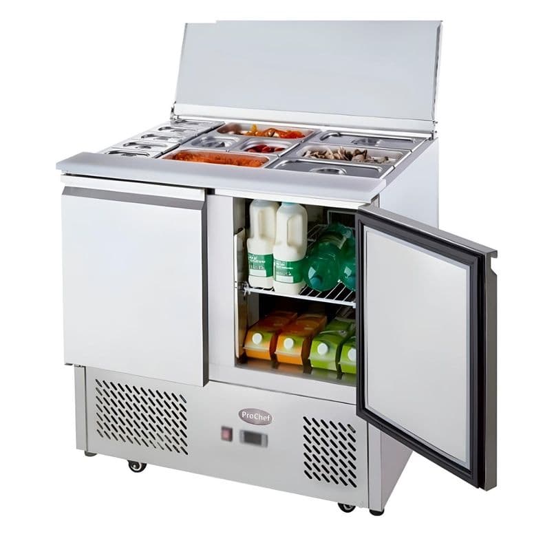 Meson Refrigerado Saladette 90 Cm. 300 Lt. Ac.Inox ESL3800 Acero