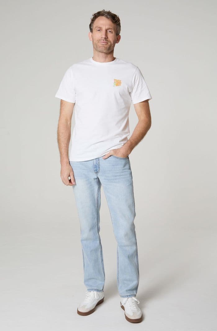 Polera Hombre Cuello Redondo Manga Corta Regular Fit 100% Cotton Blanco L