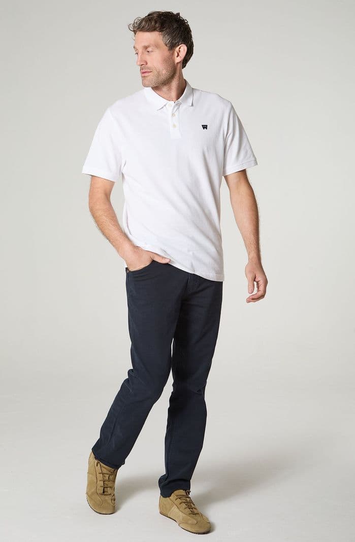 Polera Hombre Pique Manga Corta Regular Fit 100% Cotton Blanco XL
