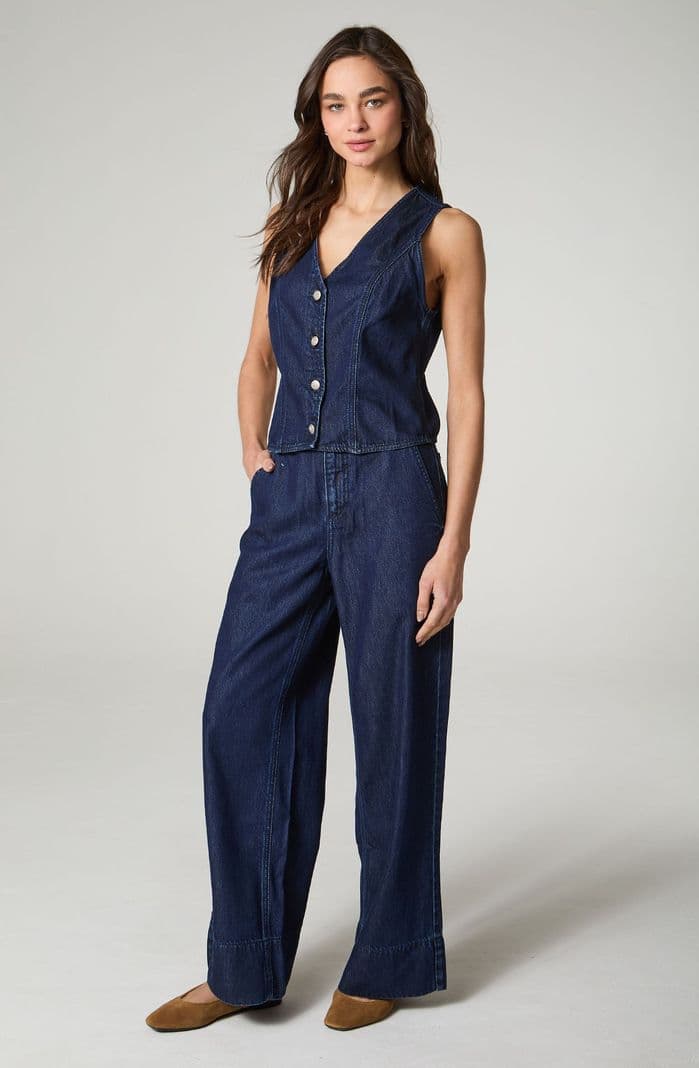 Vest Mujer Denim Regular Fit Azul Oscuro S