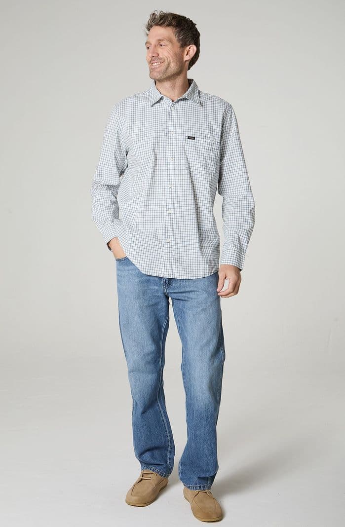 Camisa Hombre Manga Corta Lino 1 Bolsillo Regular Fit Azul XL