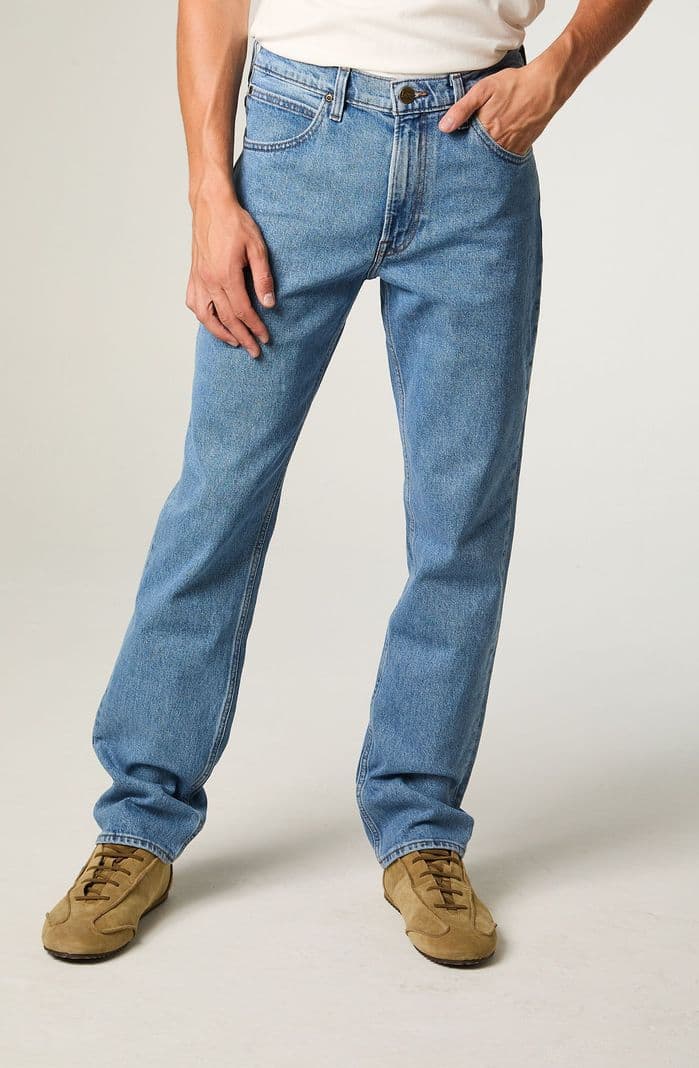 Jeans Hombre Straight Tiro Alto Celeste Brooklyn 50
