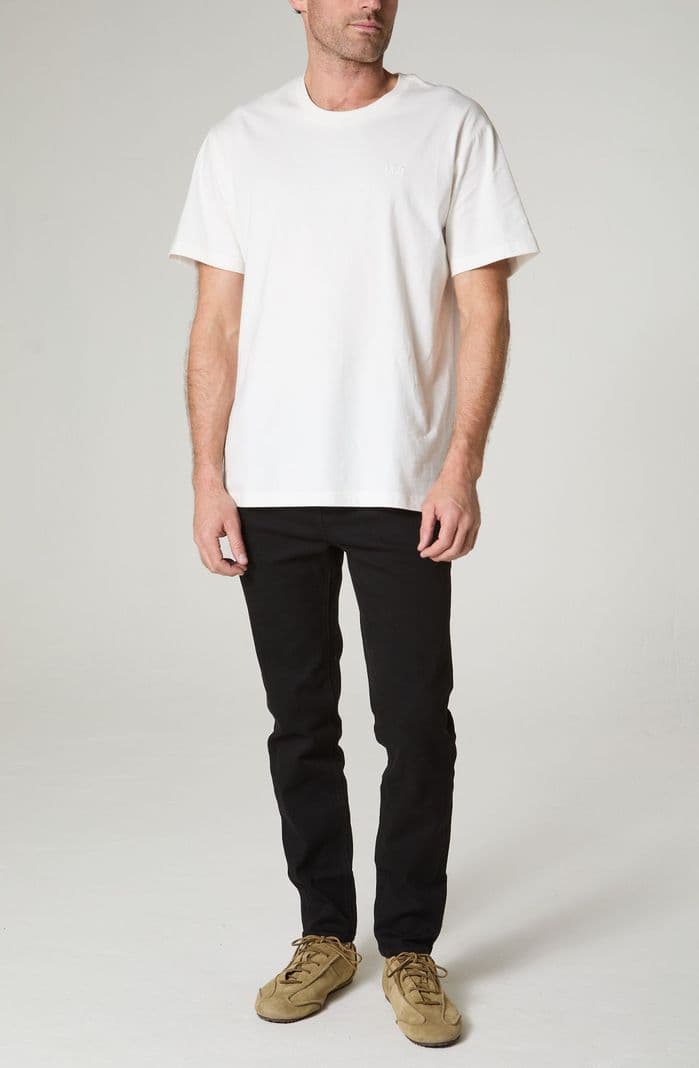 Polera Hombre Cuello Redondo Manga Corta Regular Fit Bordado Blanco M