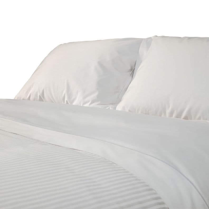 Juego sabanas premium King Saten 500 hilos 100% algodon egipcio Blanco