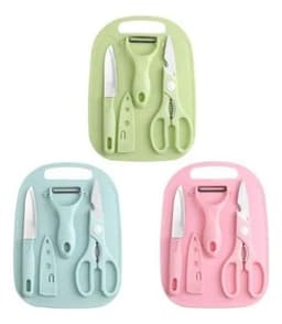 Juego De Cuchillos Y Tabla De Cortar Cocina 5 Piezas