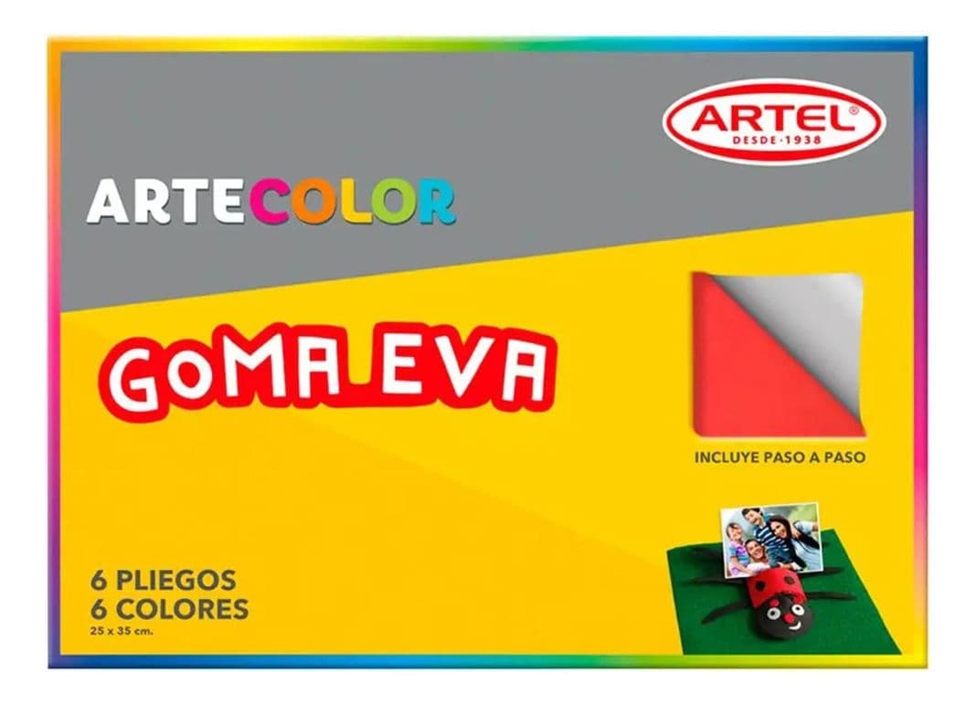 Estuche, Carpeta Artecolor Goma Eva 6 Pliegos. Artel Amarillo