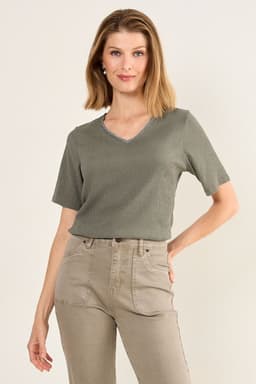 Polera Escote Ev V Avellana Ma Griffe 14202126003126 Camel L