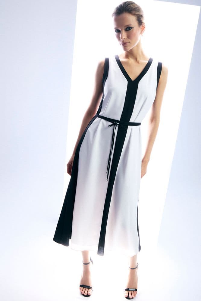 Vestido Liso Bi Color Crudo Ash 13407225005105 Blanco 46