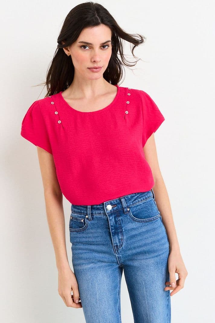 Blusas Manga Corta Fucsia Ash 14007226060116 44