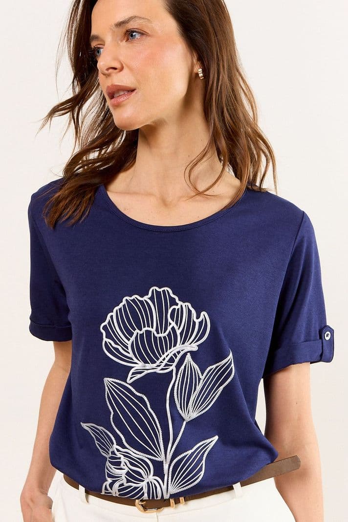 Polera Manga Corta Azul Ma Griffe 14302226055104 L