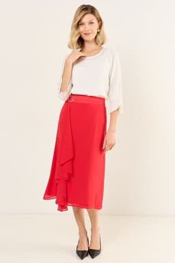 Falda Larga Rojo Ma Griffe 12002225100103 38
