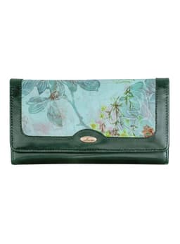 Chequera Mujer Miura Mod. Brigitte 100% Cuero Natural con proteccion RFID Verde