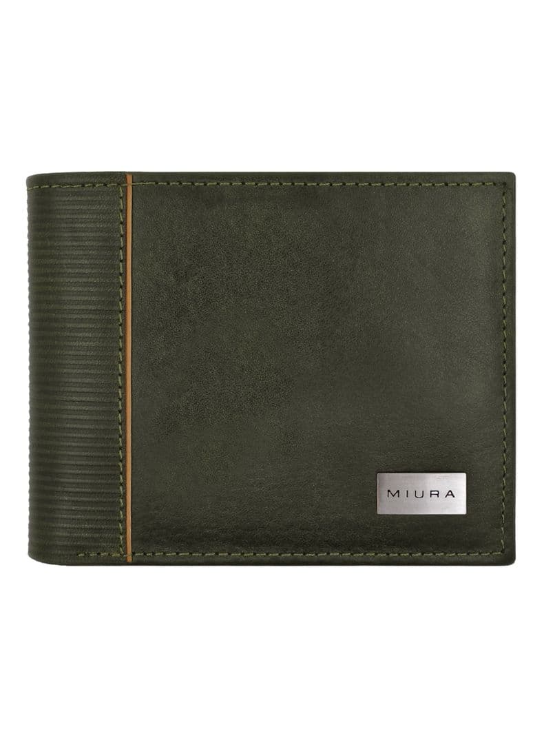 Billetera Hombre Miura Mod. Ciro 100% Cuero Natural con proteccion RFID Verde