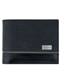 Billetera Hombre Miura Mod. Bartolomeo 100% Cuero Natural con proteccion RFID Negro