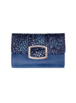 Billetera Mujer Miura Mod. Alina 100% Cuero Natural con proteccion RFID Azul