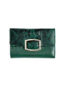 Billetera Mujer Miura Mod. Alina 100% Cuero Natural con proteccion RFID Verde
