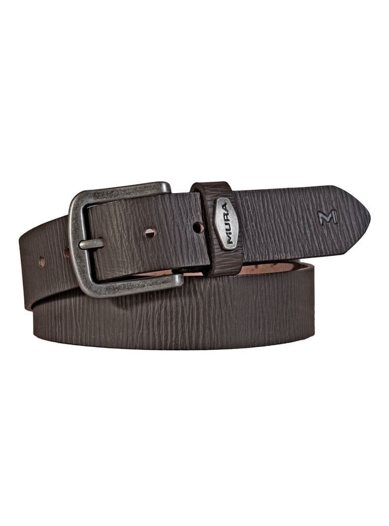 Cinturon Hombre Miura Mod. Alessandro 100% Cuero Natural Cafe Oscuro M