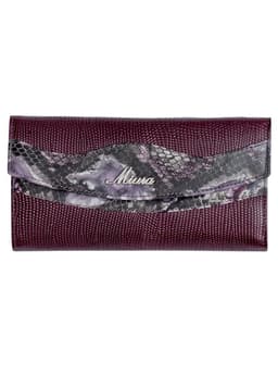 Billetera Mujer Miura Mod. Ambar 100% Cuero Natural con proteccion RFID Morado
