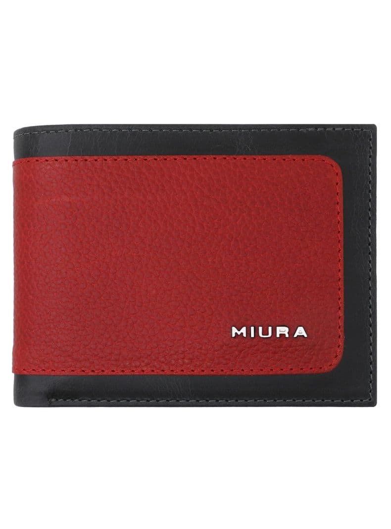 Billetera Hombre Miura Mod. Francesco 100% Cuero Natural Rojo