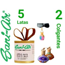 Pack 5 latas sani air+2 botellas colgante auto sani air