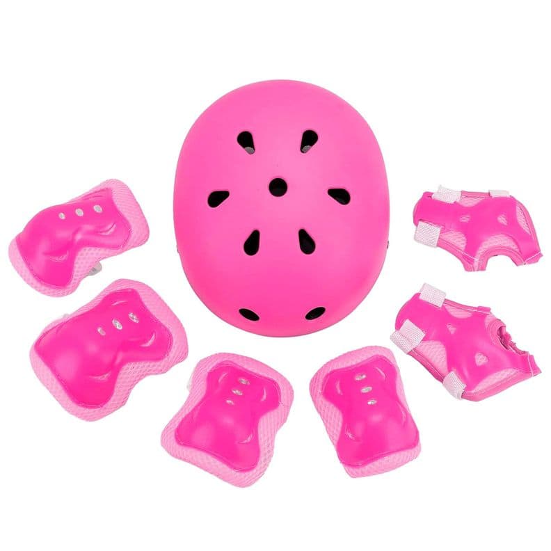 Set De Protecciones Para Patines Bicicleta Skate Ninos Ninas Rosado