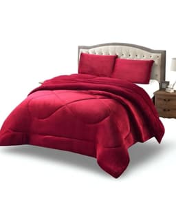 Cubrecama plush con chiporro Acolchado liso 2 plazas burdeo
