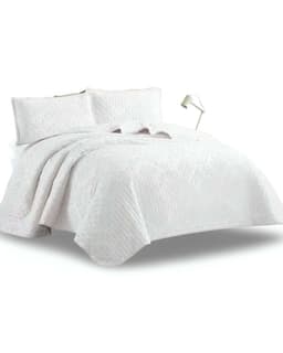 CUBRECAMA QUILT DELGADO TUFTING DE LUJO SUAVE KING R6 Blanco