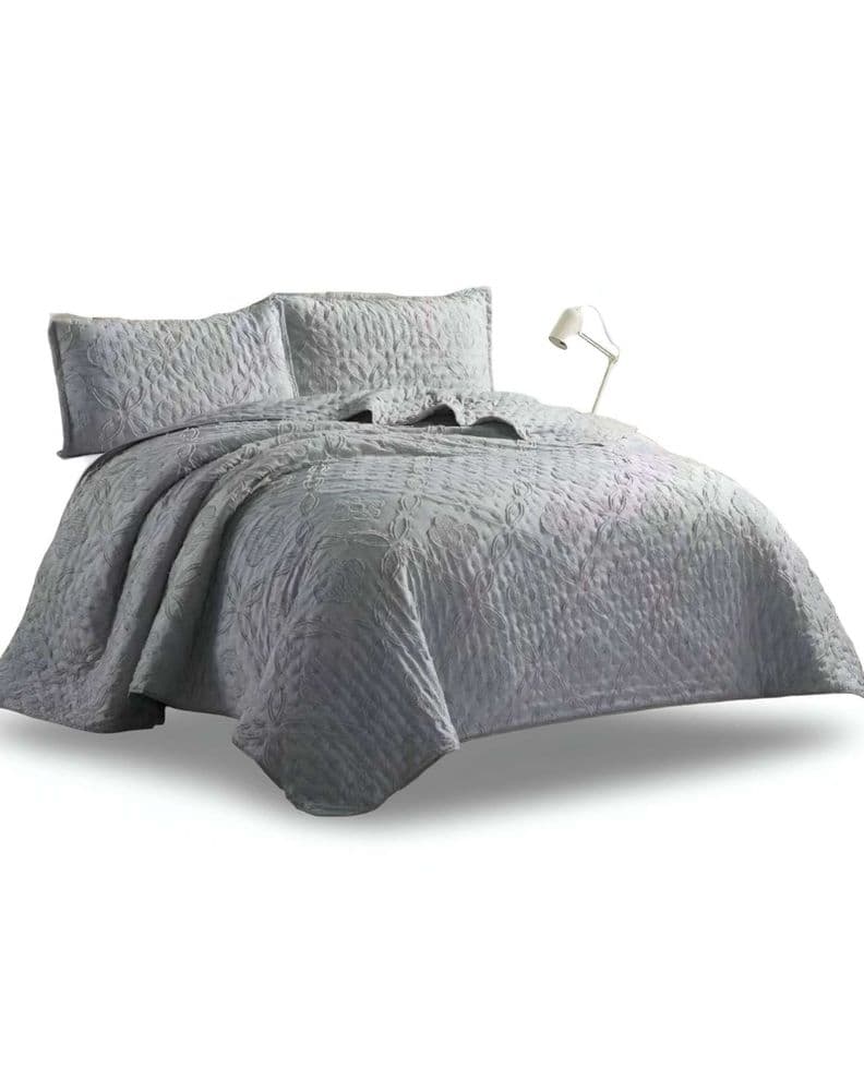 CUBRECAMA QUILT DELGADO TUFTING DE LUJO SUAVE PLAZA Y MEDIA P3 Blanco