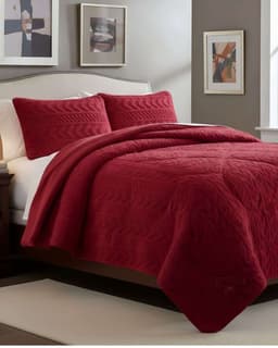 COBERTOR ELEGANTE DE INVIERNO CON CHIPORRO KING12 Rojo