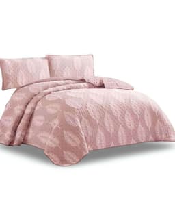 CUBRECAMA QUILT DELGADO TUFTING DE LUJO SUAVE 2 PLAZAS S2 Rosado