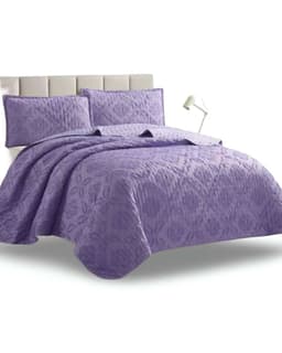 CUBRECAMA QUILT DELGADO TUFTING DE LUJO SUAVE PLAZA Y MEDIA P2 Lila