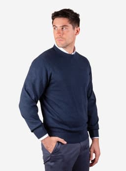 Sweater Clasico Cuello Redondo Moss Azul Marino L