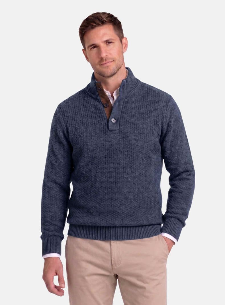 Chaleco Burgos con lana Azul XXXL