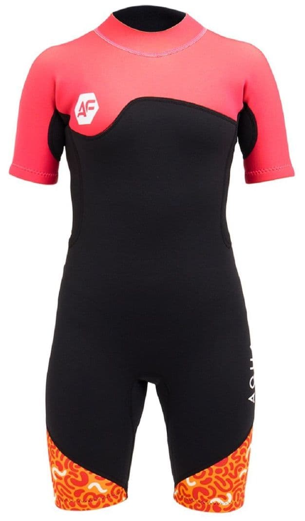 Traje De Agua 2 mm Nina Corto - 4 Rojo S