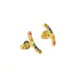 Aros Trepadores Circon Colores Enchapado Oro 18K