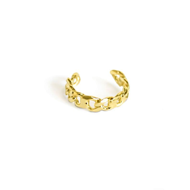 Aro Bidu Trenzado Fino Enchapado Oro 18K Dorado
