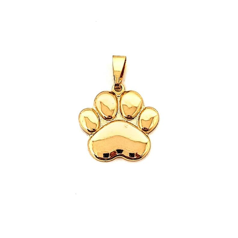 Colgante Huella Perro Grande Enchapado Oro 18K Dorado