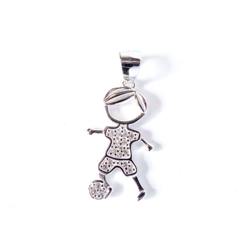 Colgante Nino Pelota Circon Plata Fina 925
