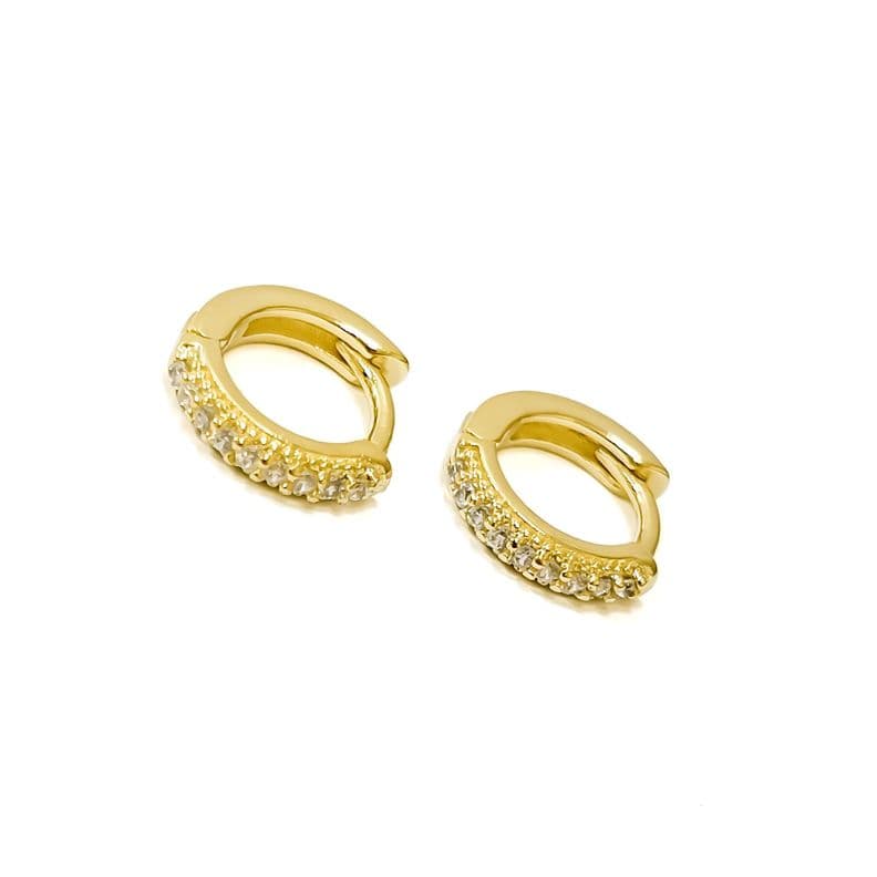 Aros Argolla Nina Cintillo Micro Circon Enchapado Oro 18K