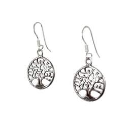 Aros Arbol De La Vida Gancho Plata Fina 925