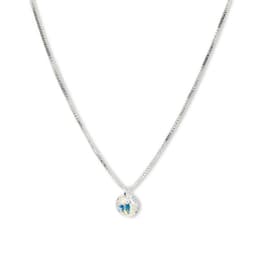 Collar Punto De Luz Cristal Austriaco Aurore Boreale 6mm Plata Fina 925 45cm
