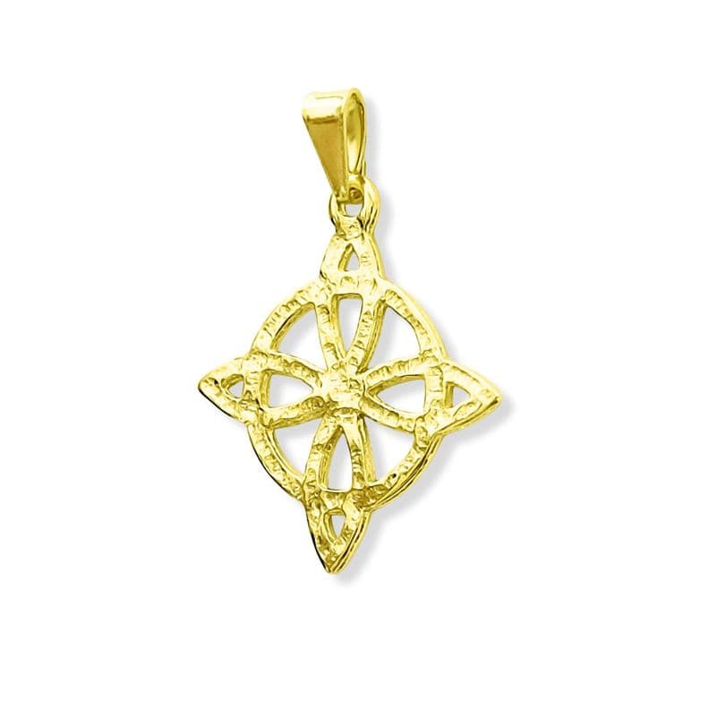 Colgante Nudo De Bruja Calado Texturado Enchapado Oro 18K